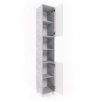 BADSCHRANK Fynn Beton 30 x 190 cm - Schieferfarben/Weiß, Holzwerkstoff (30/190/30cm) - Vicco