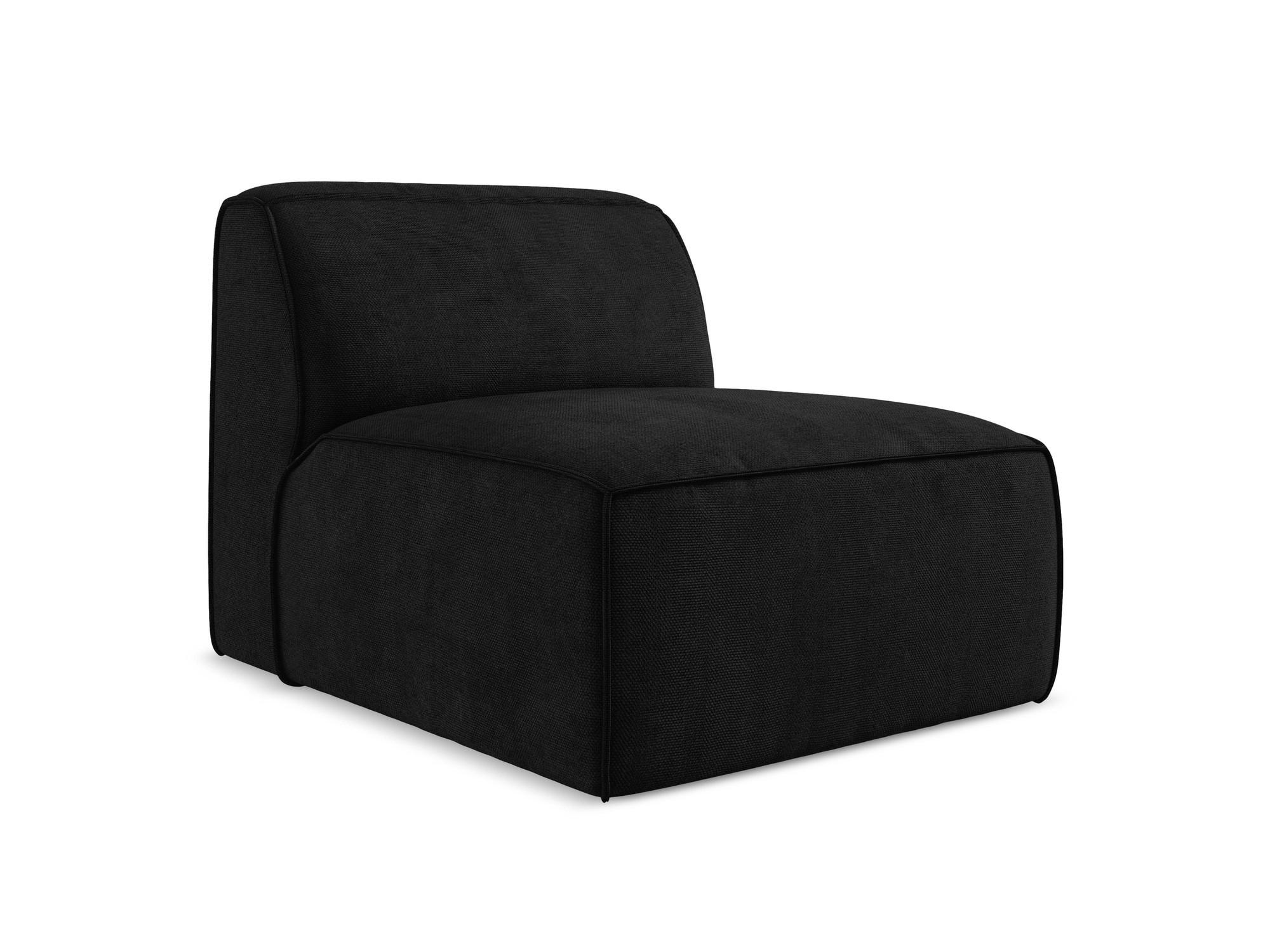 SOFAELEMENT Chenille Stoff Schwarz - Schwarz, Holzwerkstoff/Kunststoff (80/70/102cm) - Makamii