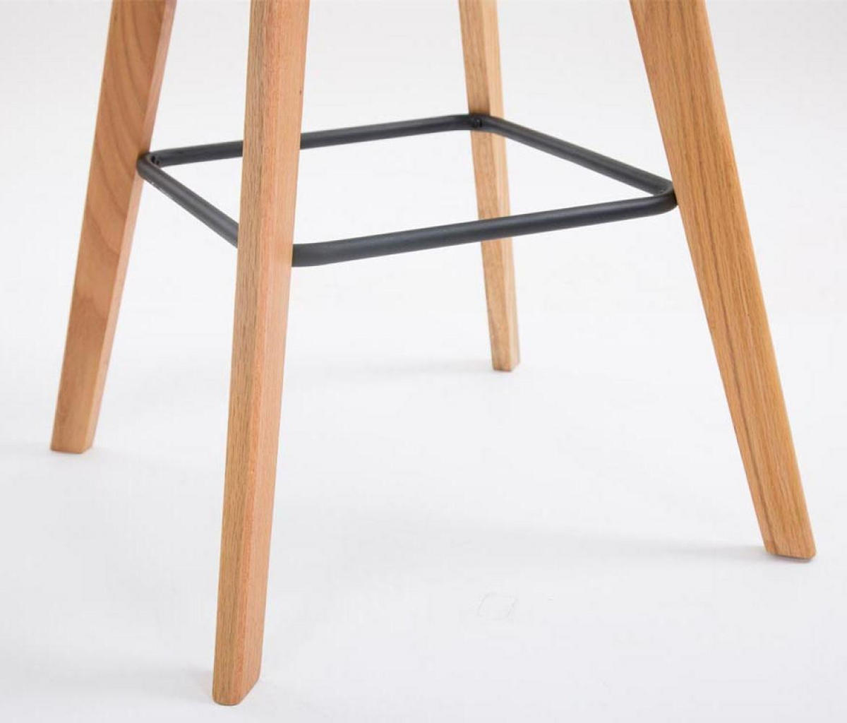 BARHOCKER 2er Set Kunststoff weiß - Eukalyptusholzfarben/Weiß, Holz/Kunststoff (48/112/56cm) - CLP