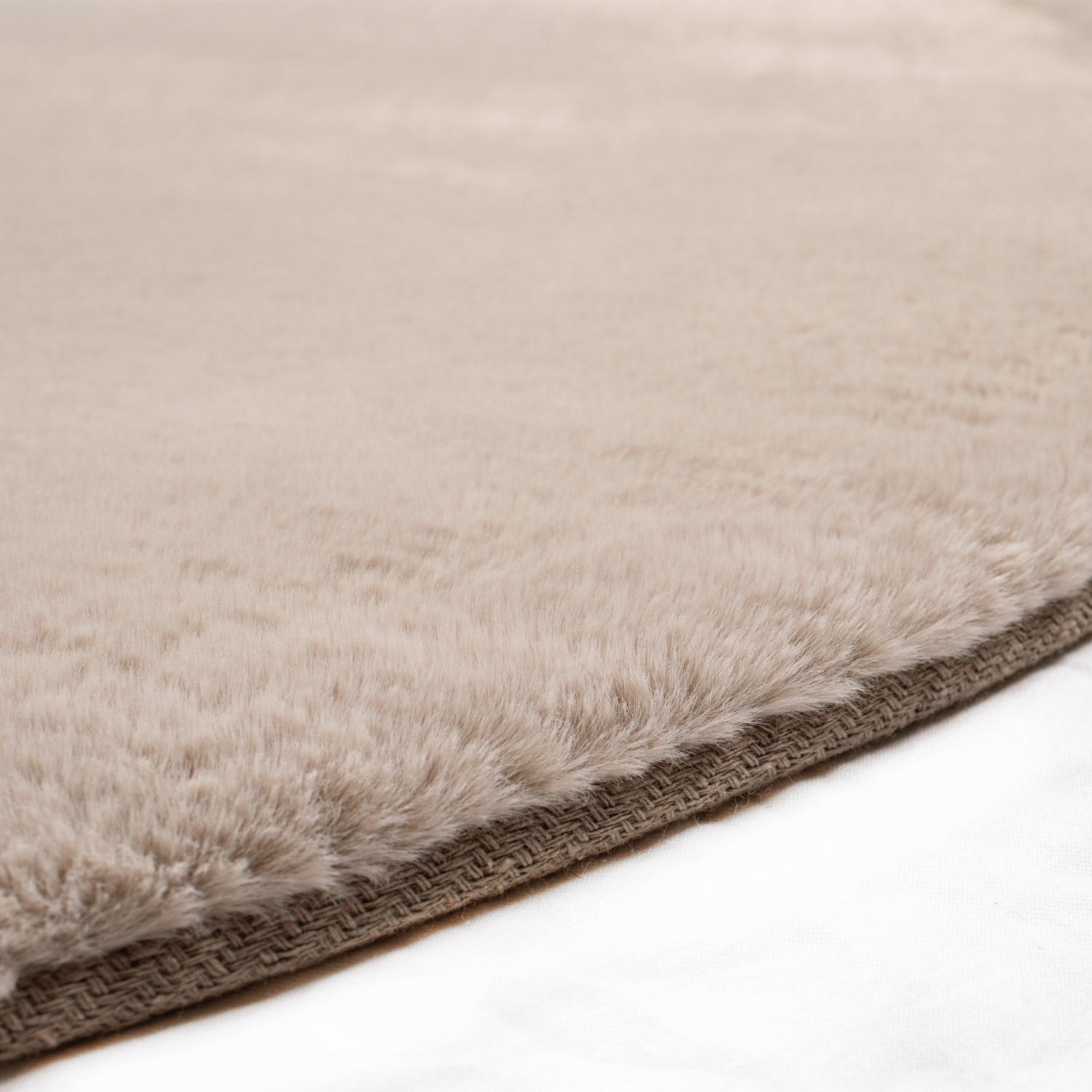 Thumbnail - carpet city Hochflor-Teppich, Taupe, Textil, Uni, Rund, 120x120 cm, Oeko-Tex® Standard 100, für Fußbodenheizung geeignet...