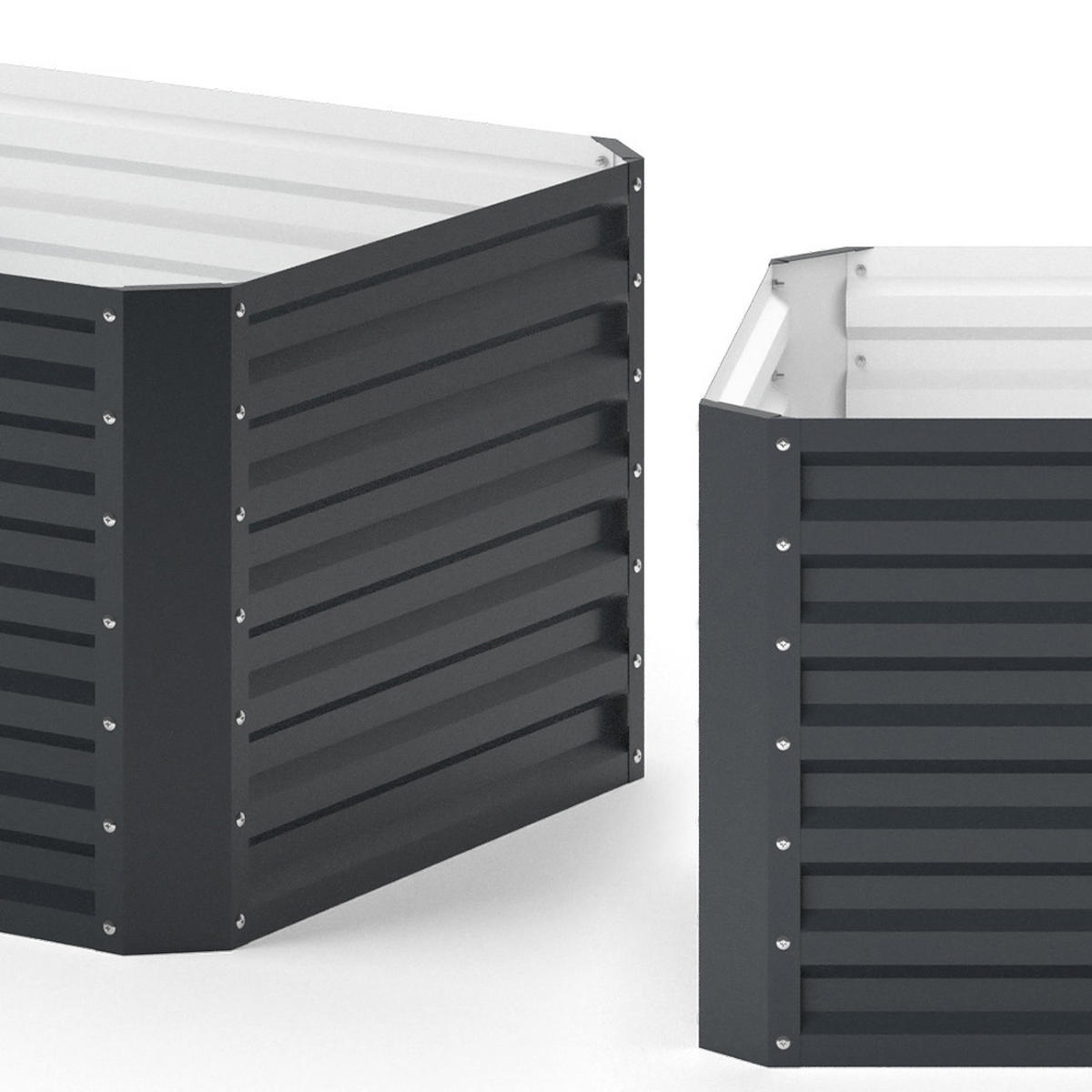 HOCHBEET Anthrazit 180 x 60 cm - Anthrazit, Metall (180/60/60cm) - OK-Living