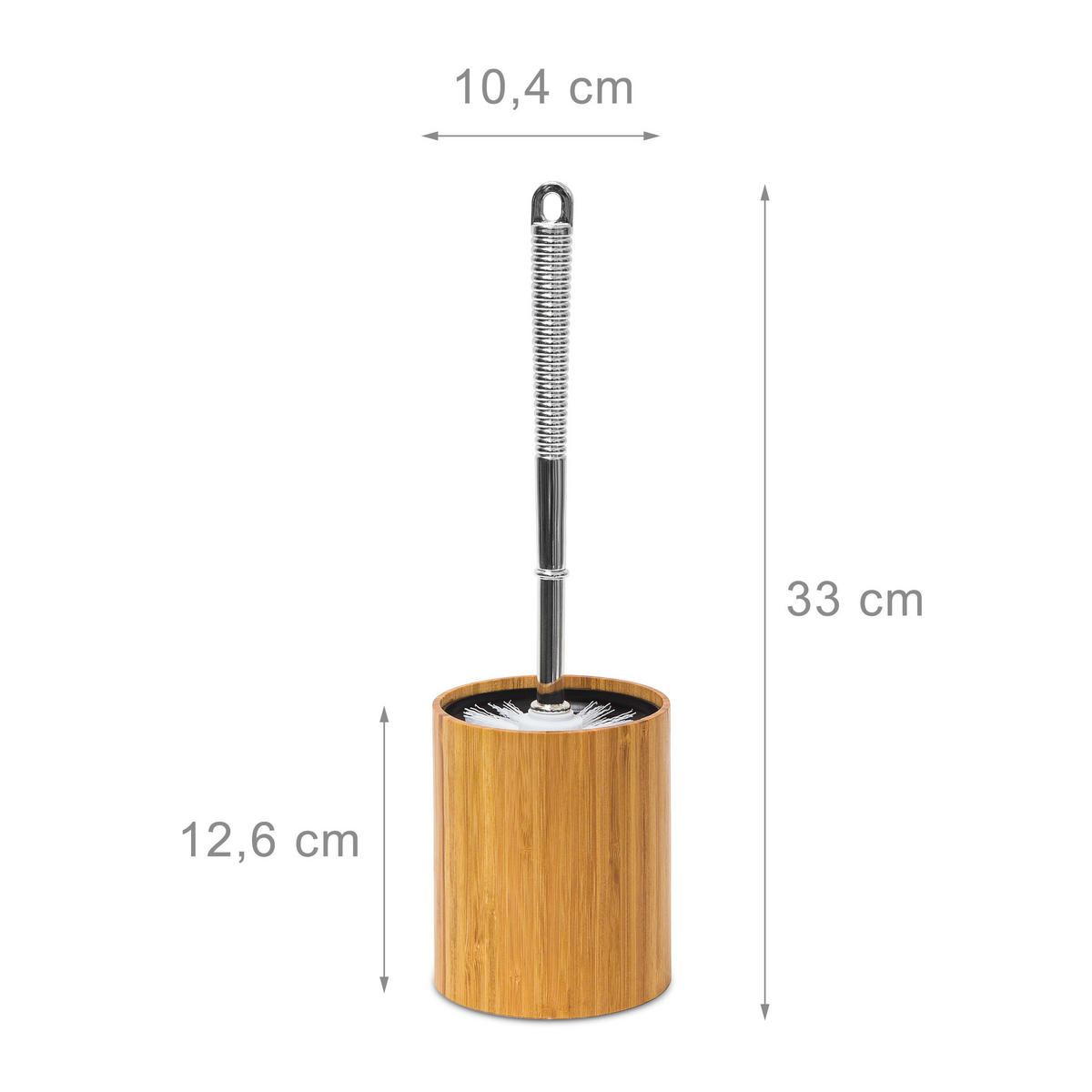 WC-BÜRSTENHALTER - Hellbraun, Holz/Kunststoff (10.4/33/10.4cm) - Relaxdays