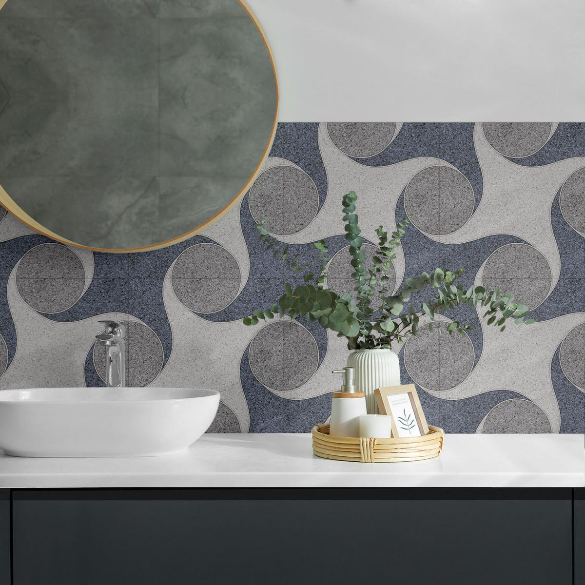 WANDPANEEL 9 Stück 30x30 cm selbstklebend Granitia - Greige, Kunststoff (30/1.6/30cm) - Wallfluent