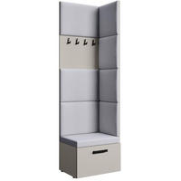 GARDEROBE Margaret V 81/203/43 mit gepolsterten Paneelen - Kaschmir/Schwarz, Holzwerkstoff/Kunststoff (60/206.5/42cm) - Beautysofa