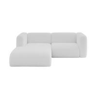 ECKSOFA Ottomane Links MIRA-L1 227x179x89 Weiß Bouclé - Schwarz/Weiß, Holzwerkstoff/Kunststoff (227/179cm) - ALTDECOR