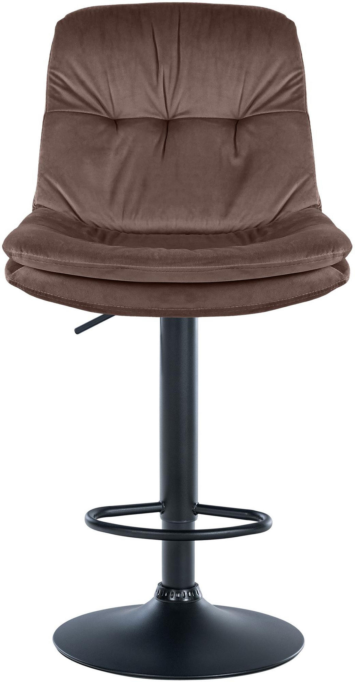BARHOCKER Samt braun - Schwarz/Braun, Textil (46/94/54cm) - CLP