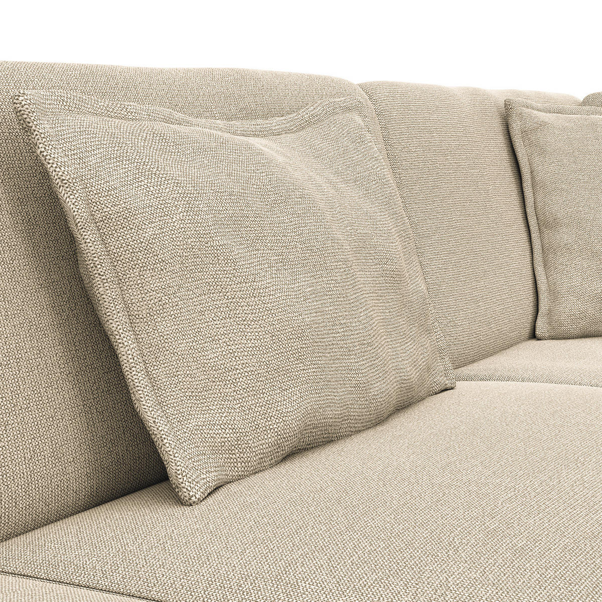 WOHNLANDSCHAFT - Creme/Schwarz, Kunststoff/Textil (431/84/272cm) - home24