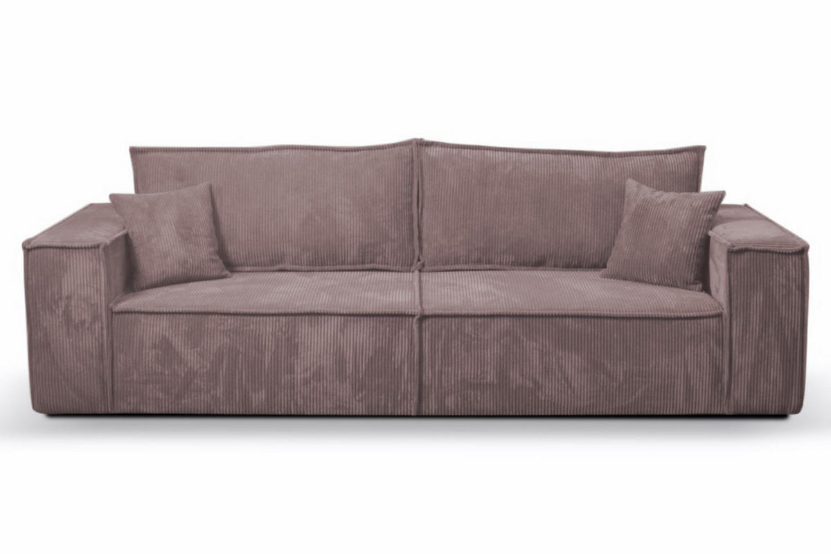 SCHLAFSOFA mit Bettkasten und Cordstoff MONA Rosa - Rosa, Holzwerkstoff (255/85/105cm) - Compleo24