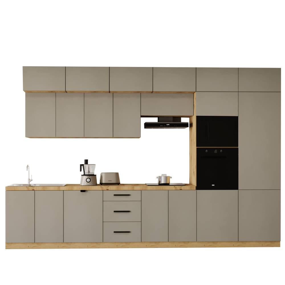 Milaros Markt Küchenzeile Beige 400x248x58 cm