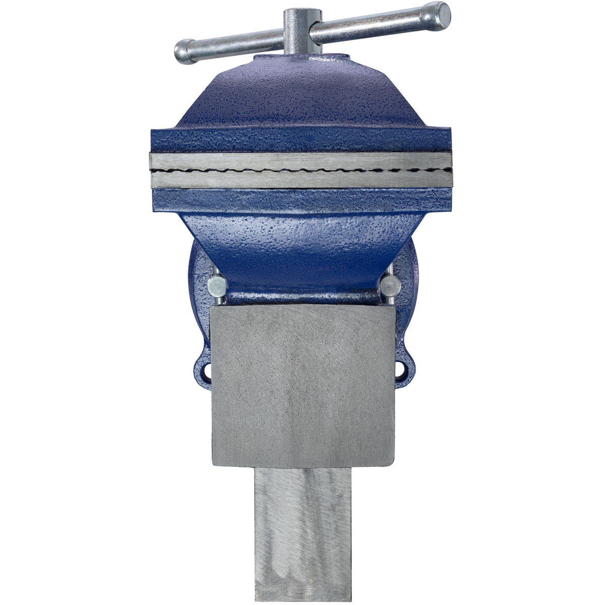 SCHRAUBSTOCK ,3 Anschraublöcher,blau - Blau, Metall (33/15/17cm) - tectake