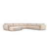 PANORAMASOFA rechts Kaelle aus Chenille-Stoff beige 8 Sitzplätze - Beige, Textil (284/85/384cm) - Micadoni