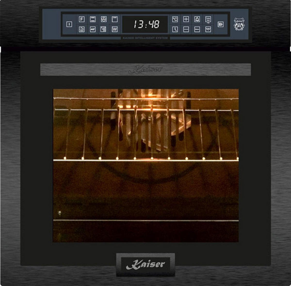 EINBAUBACKOFEN EH 6306 N RS Schwarzes Glas, Air Fryer 60 cm - Schwarz, Metall (59.4/59.4/57.5cm) - Kaiser Küchengeräte