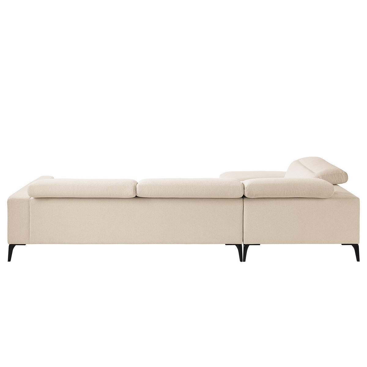 ECKSOFA mit Ottomane - Beige/Schwarz, Textil/Metall (325/238cm) - home24