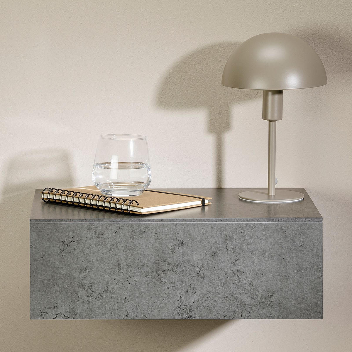 NACHTTISCH ANNE hängend - Dunkelgrau, Holzwerkstoff (42/14/30cm) - CARO-Möbel