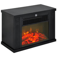ELEKTROKAMIN DE-16997 600-1200 W mit Thermostat Schwarz - Schwarz, Kunststoff (34/25/17cm) - ComfortXL