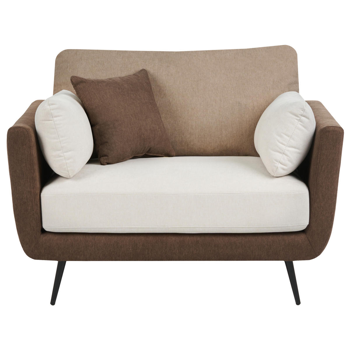 SESSEL Stoff Braun Bolga - Hellbraun, Textil (119/89/83cm) - Beliani