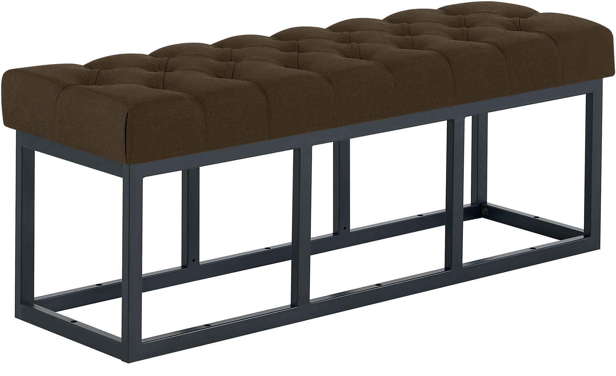 SITZBANK 120/38 cm Stoff Braun - Schwarz/Braun, Textil/Metall (120/46/38cm) - CLP