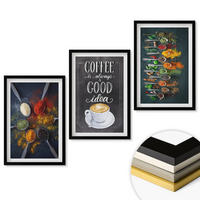 WANDBILDER 3er-Set - 40x60 cm Schwarzer Rahmen - Gewürze, Kaffee, Kräuter, Muster - Schwarz, Kunststoff (40/60cm) - ArtPrintCave