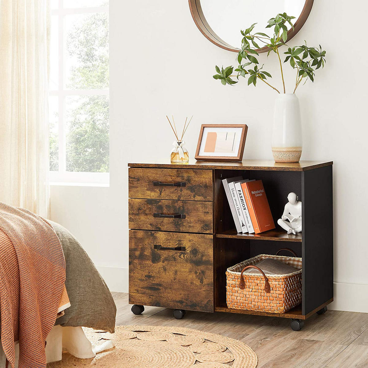 ROLLCONTAINER - Braun, Holzwerkstoff (40/66/80cm) - Hansiro