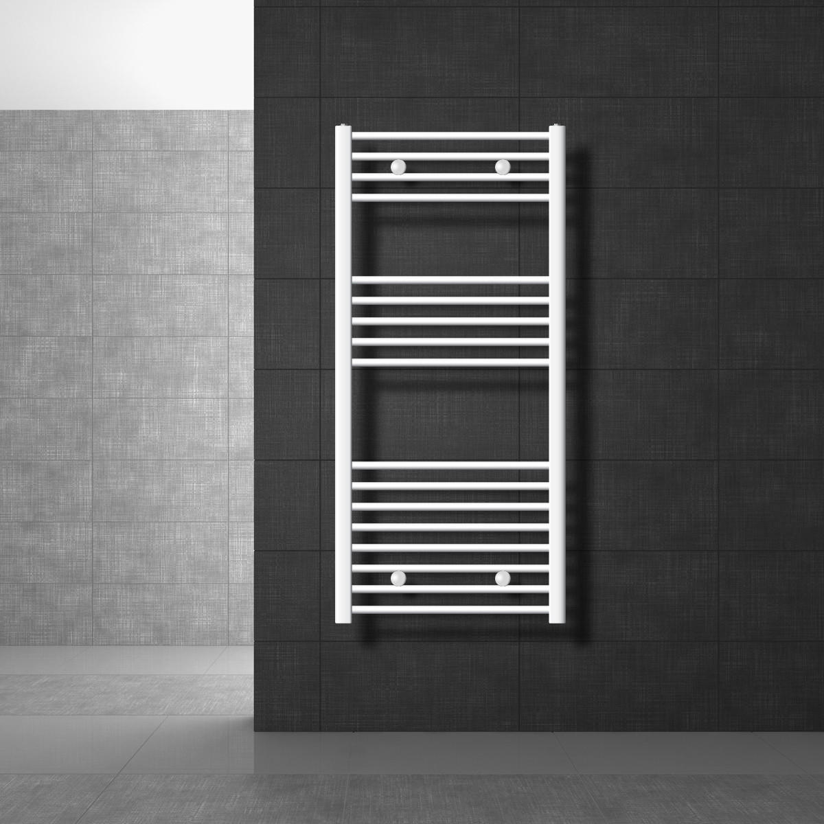 BADHEIZKÖRPER Sahara 600x1200 mm Weiß gerade mit Seitenanschluss - Weiß, Metall (60/120/5cm) - LuxeBath
