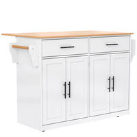 KÜCHENINSEL DE-41292 120/46-70/91 cm mit klappbarer Tischplatte Weiß - Weiß, Holzwerkstoff (120/91.5/71cm) - ComfortXL