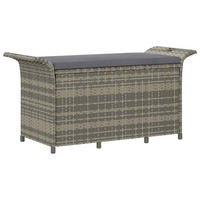 GARTENBANK mit Kissen Grau 116x46x57 cm Poly Rattan - Grau, Kunststoff (116/57/46cm) - furnicato
