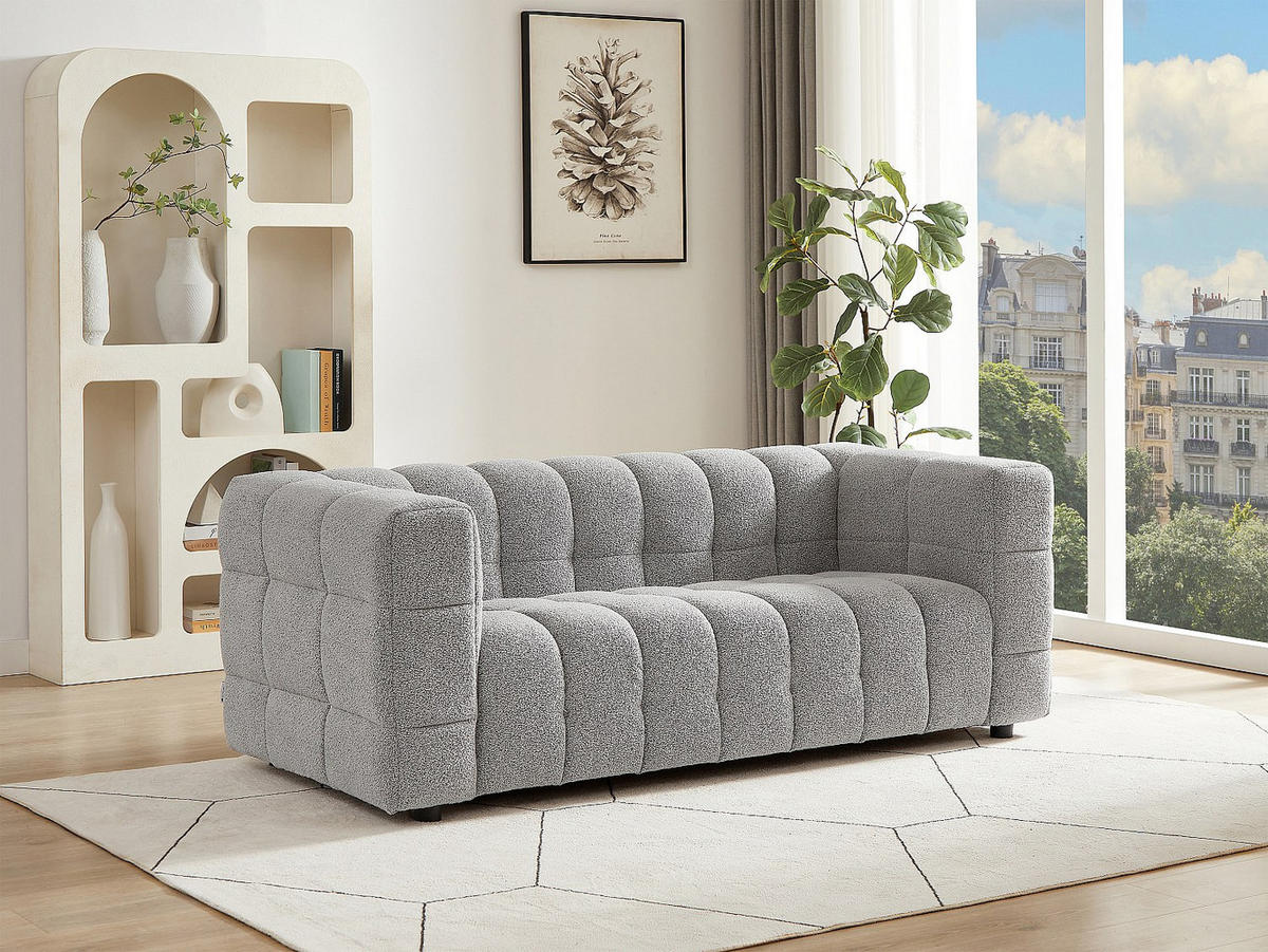 SOFA - 2 Personen - stoff - hellgrau Lerici - Hellgrau, Holz/Textil (189/72/89cm) - Vente-Unique