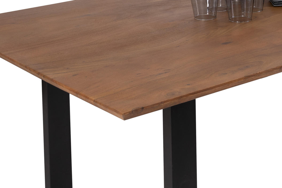 ESSTISCH ATLANTA - Schwarz/Braun, Holz/Metall (100/260/77cm) - SAM