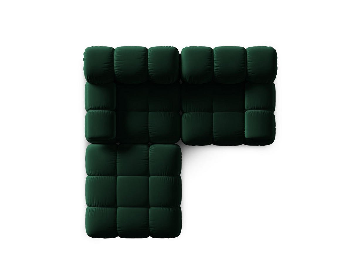 MODULARES-SOFA Bellis aus Samt flaschengrün 3 Sitzplätze - Grün, Textil (188/63/188cm) - Micadoni