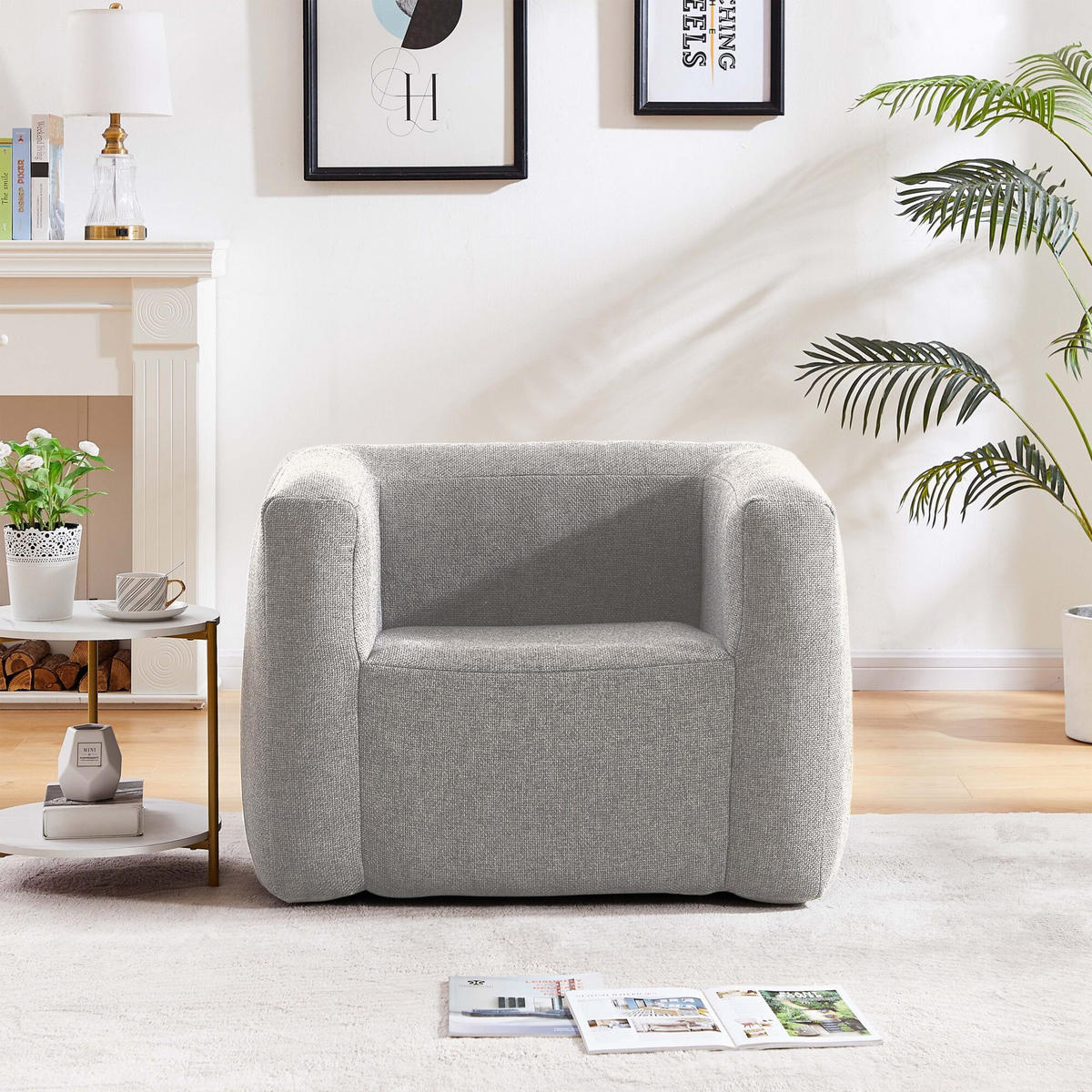 SESSEL aufblasbar - Drinnen und draußen - Farbe Hellgrau - Hellgrau, Kunststoff (66/78/93cm) - Terracotta