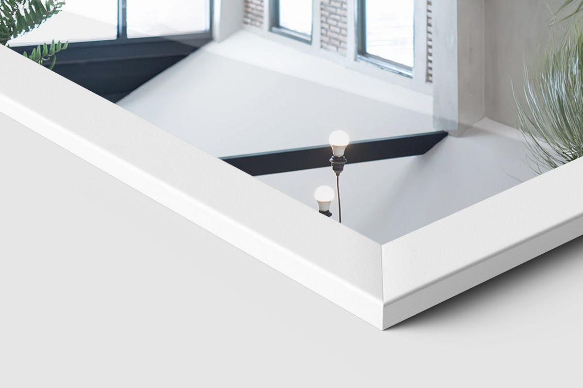 STANDSPIEGEL 156x36 cm – Weiße Rahmen - Weiß, Glas (156/36/0.4cm) - Wallfluent