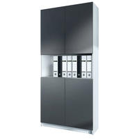 AKTENSCHRANK Elona M2, Büroschrank mit Soft-Close & Push-to-Open, Weiß/ Anthrazit matt (82 x 184 x 37 cm) - Anthrazit, Holzwerkstoff (82/184/37cm) - InnoFurn