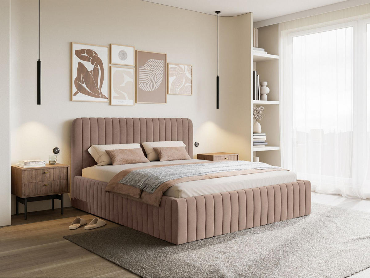 POLSTERBETT Saliano Beige 180x200 cm - Beige, Kunststoff/Textil (180/200cm) - Selsey