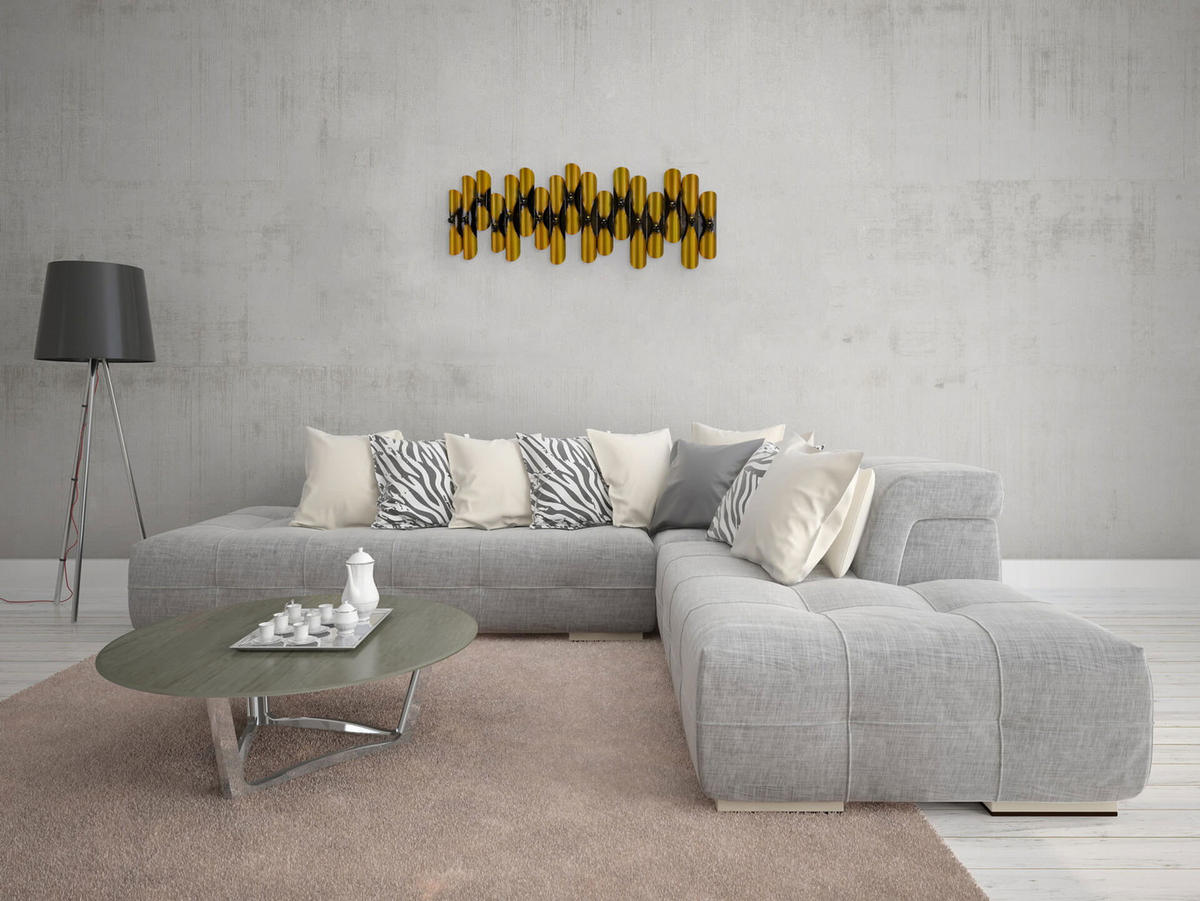 WANDDEKO Gold 90/32 cm - Goldfarben, Metall (2.85/32/5cm) - KUNSTLOFT