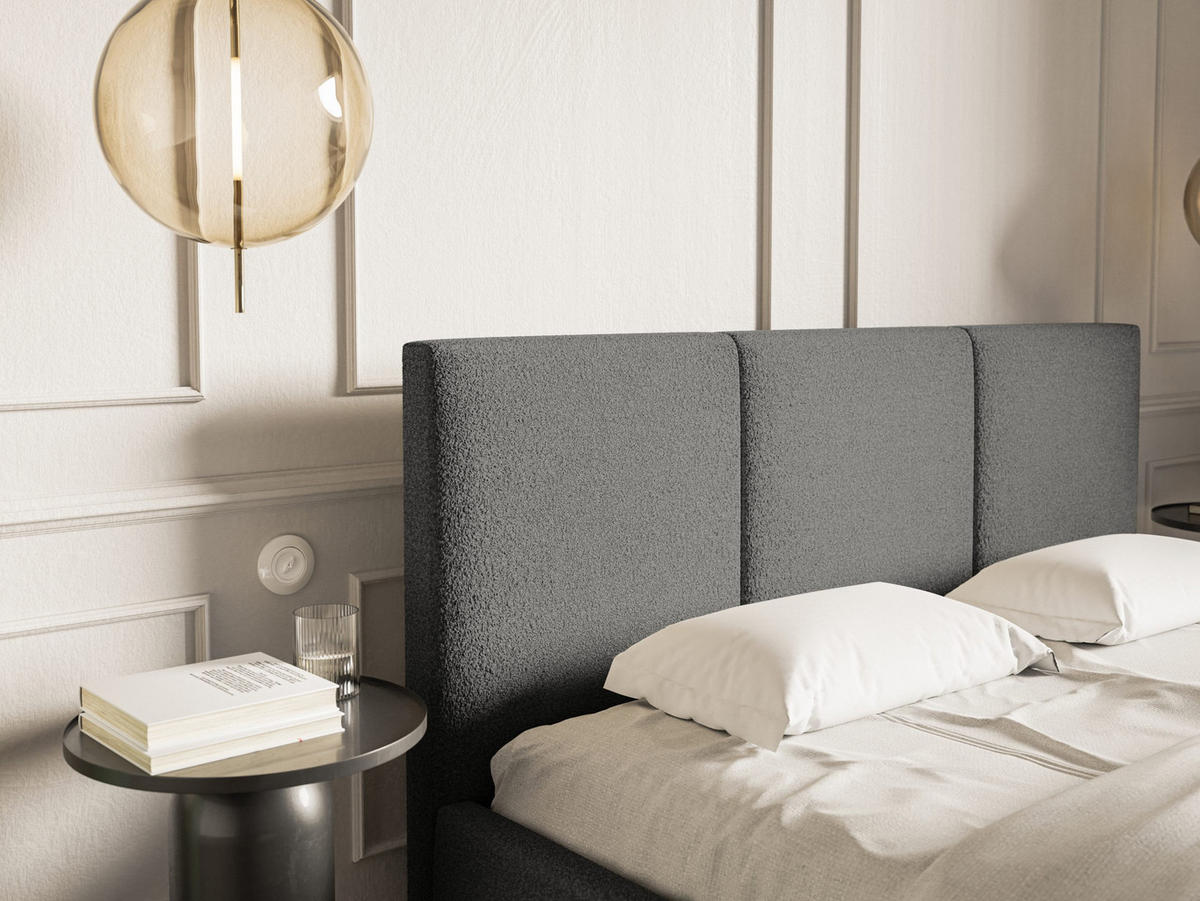 POLSTERBETT Fondi Slim 180x200 cm, Anthrazit - Anthrazit, Textil (180/200cm) - Fedve