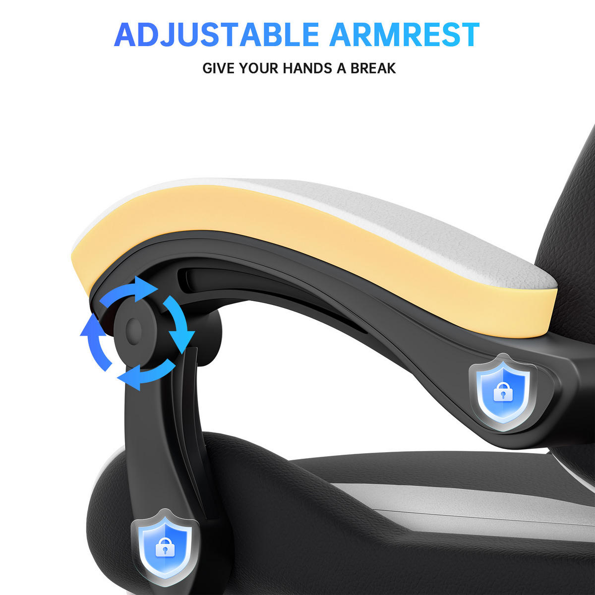 GAMINGSTUHL Schwarz-Weiß Racing ergonomisch mit Fußstütze,Leder - Weiß, Metall (29/59/79cm) - Rattrix