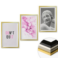 WANDBILDER 3er Set - 40x60 cm Goldrahmen - Abstrakte Aquarellskulptur - Goldfarben, Kunststoff (40/60cm) - ArtPrintCave