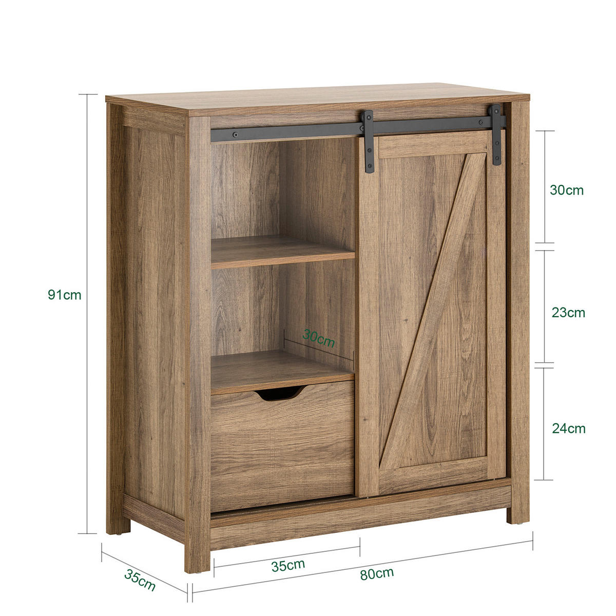 SCHUHSCHRANK Natur - Naturfarben, Holzwerkstoff (80/92/35cm) - SoBuy