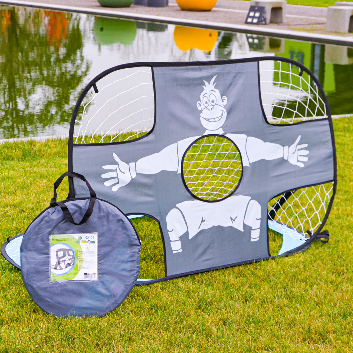 FUSSBALLTOR mit Torwand für Kinder 125/80 cm - Schwarz, Kunststoff (80/125cm) - Littletom