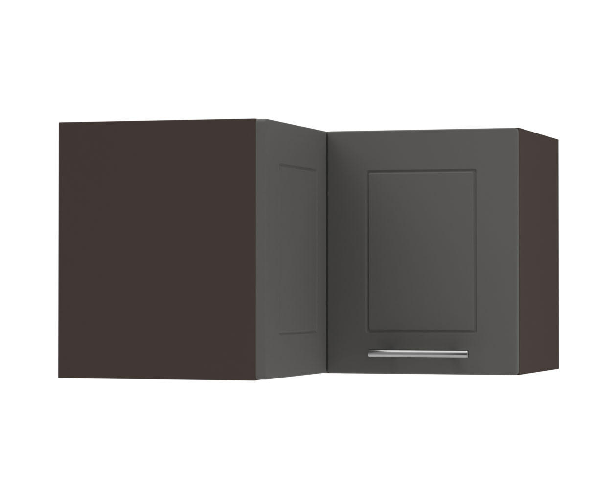 Feldmann-Wohnen Eckhängeschrank Graphit, Dunkelgrau 60x36x60 cm