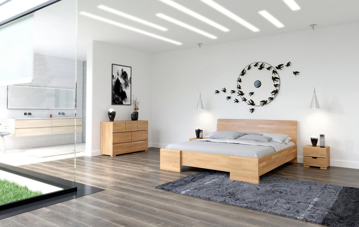 MASSIVHOLZBETT Hessler, Buche - lackiert, Naturfarben, 160x200 - Buchefarben, Holz/Buchenholz (160/200cm) - Visby