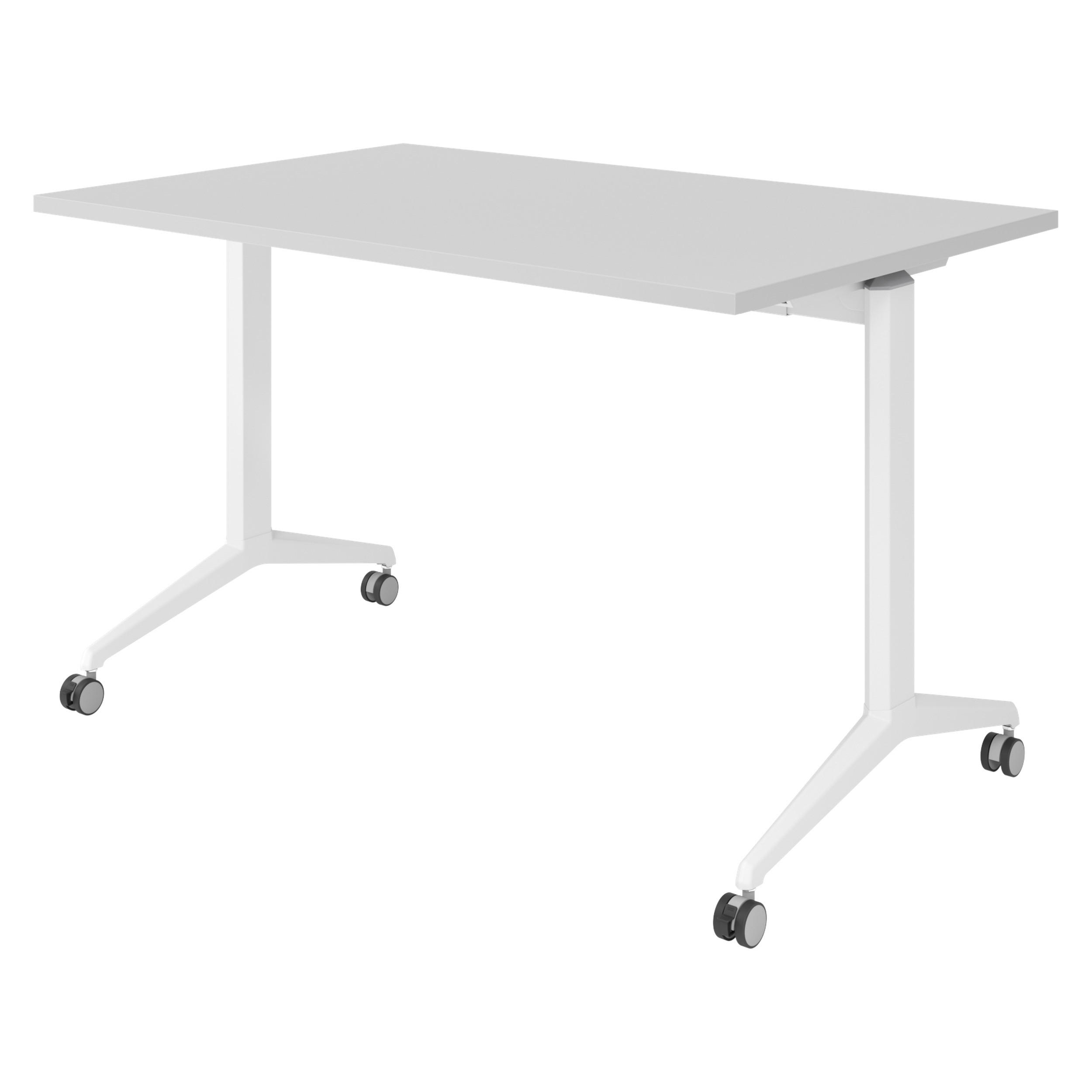 SEMINARTISCH klappbar & fahrbar 80/120/75 cm in Grau/Weiß - Weiß/Grau, Holzwerkstoff (80/120/75cm) - bümö