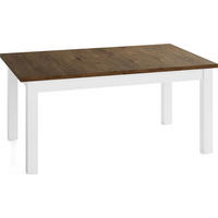 ESSTISCH Lindberg Weiß ausziehbar verlängerbar rechteckig, Eiche Braun Rustikal 120-160/70/77 cm - Alteiche/Braun, Holz/Holzwerkstoff (70/160/76.5cm) - WFL GROUP