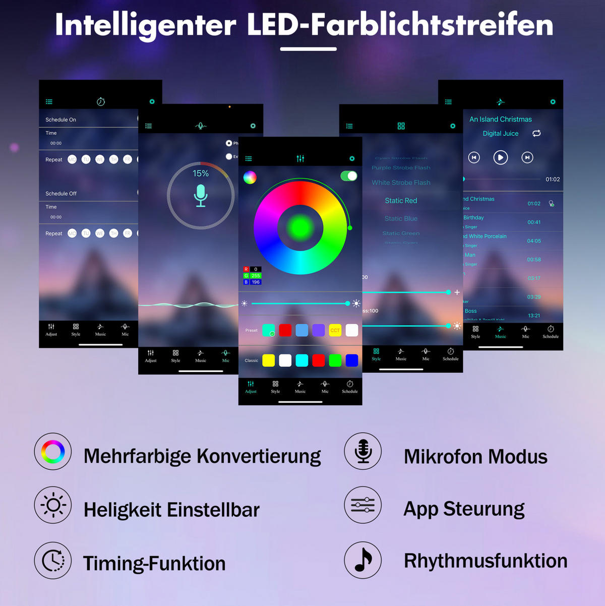 BETT 90/180/200 cm in Grau aus Samt mit LED-Beleuchtung und USB-/Type-C-Anschlüssen - Grau, Textil (180/200cm) - Flora Grace