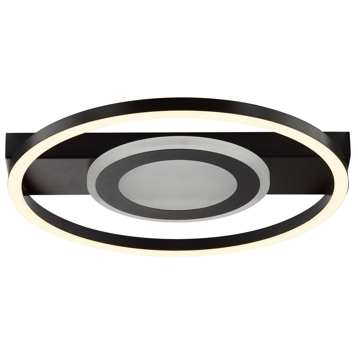 LED DECKENLEUCHTE Maureen Schwarz 37/37/5,5 cm - Schwarz, Metall (37/37/5.5cm) - Brilliant