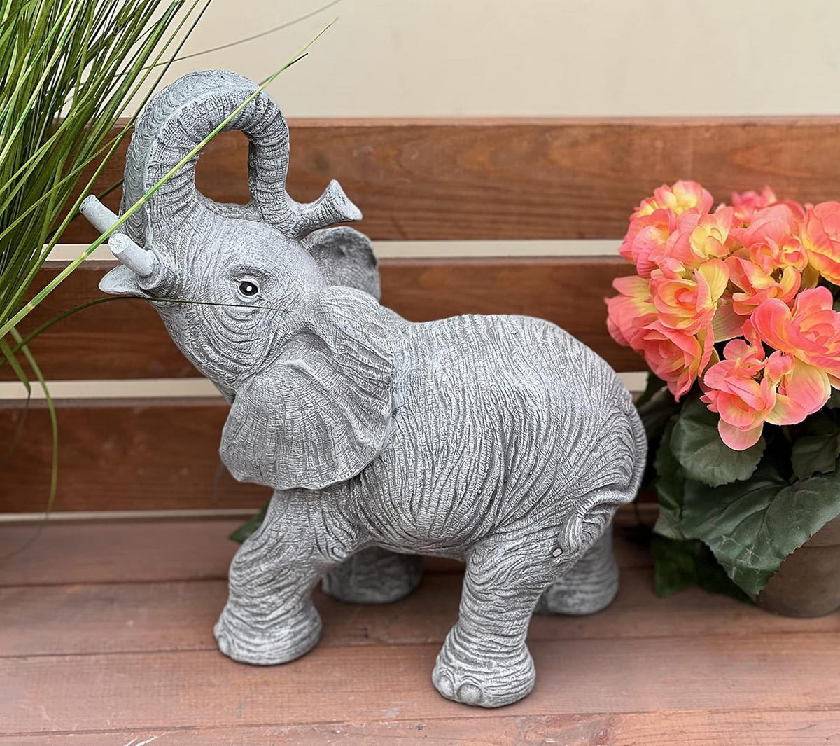 STEINFIGUR Elefant frostfest wetterfest Steinguss massiv - Grau, Stein (15/30/27cm) - stoneandstyle