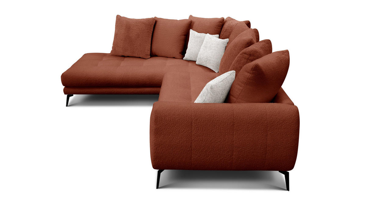 ECKSOFA CALME 5-Sitzer, dunkelorange - Dunkelorange, Holz/Textil (294/229cm) - Courtois Laville