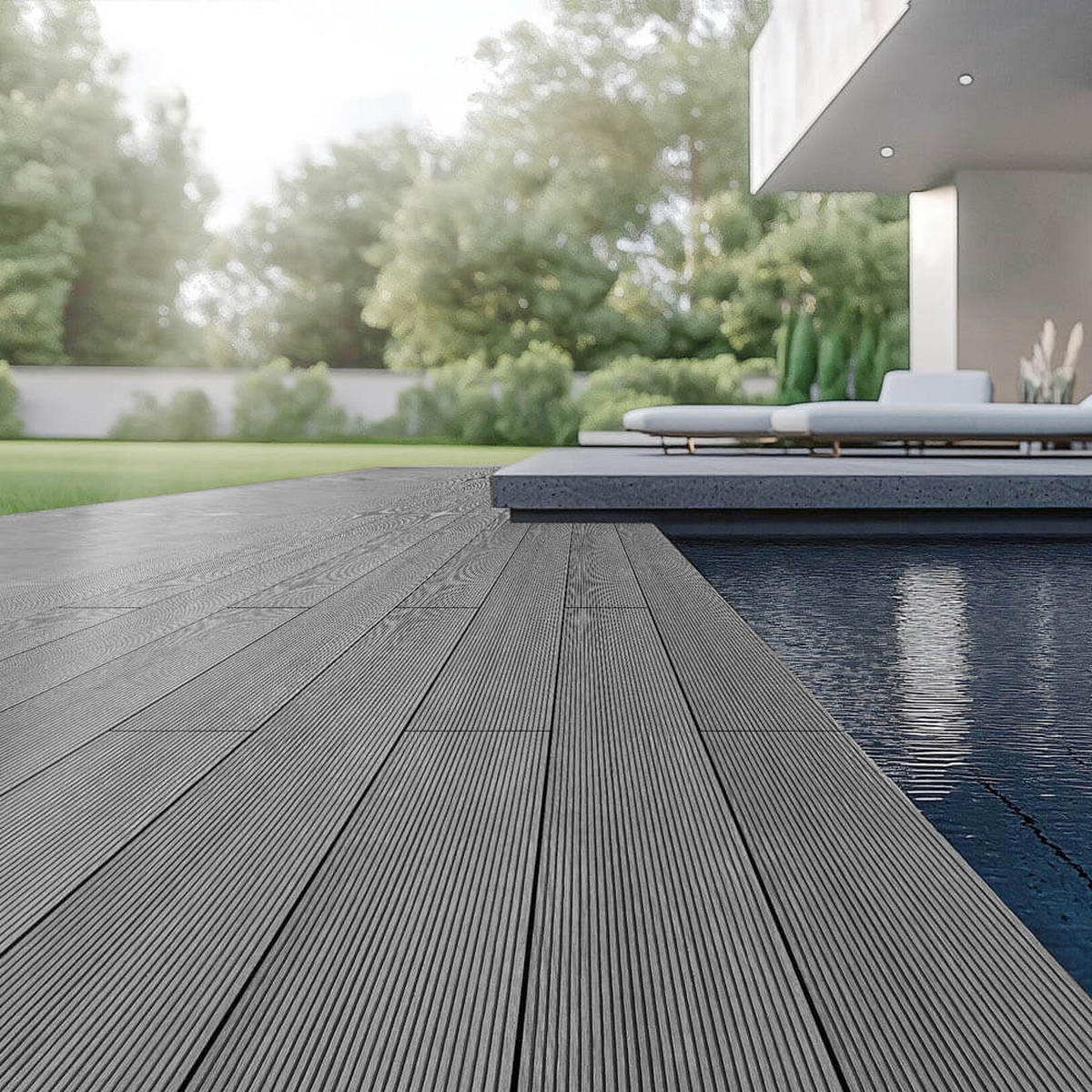 TERRASSENDIELEN SAMANA - Hellgrau, 30 m² - Hellgrau, Kunststoff (220/14.6/2.1cm) - Home Deluxe