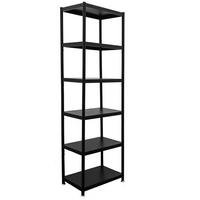 METALLREGAL 61x41x210 cm mit 6 Ebenen - Schwarz, Metall (41/210/61cm) - shelfr