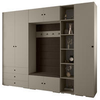 GARDEROBEN-SET 236,7/290/47 - Kaschmir/Schwarz, Holz/Kunststoff (290/236.7/47cm) - Abiks Möbel